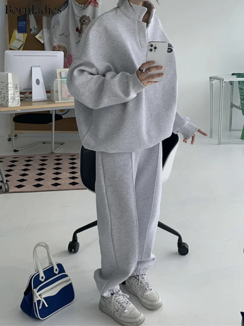 Eco-friendly Cotton Oversized Sweatshirt and Pants Set - Image 3