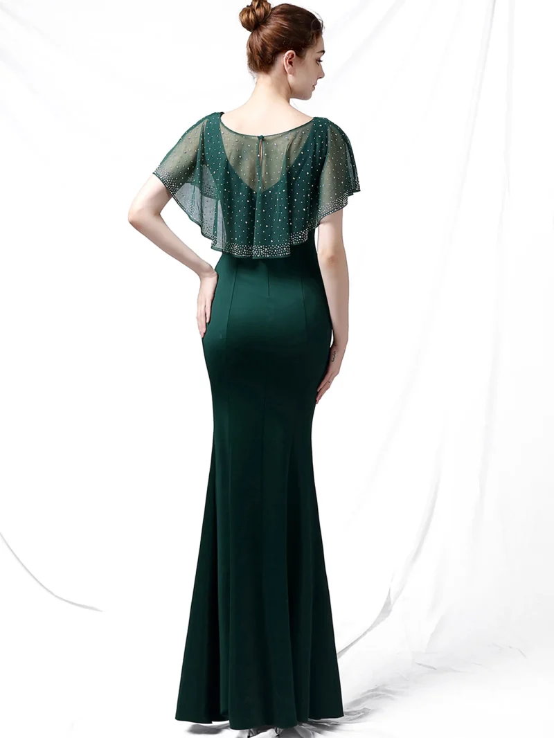 Eco-Friendly Rhinestone Mesh Maxi Dress - Image 6