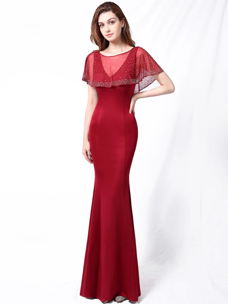 Eco-Friendly Rhinestone Mesh Maxi Dress - Image 7