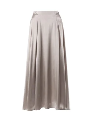 Eco-friendly Elegant Satin High Waist Maxi Skirt