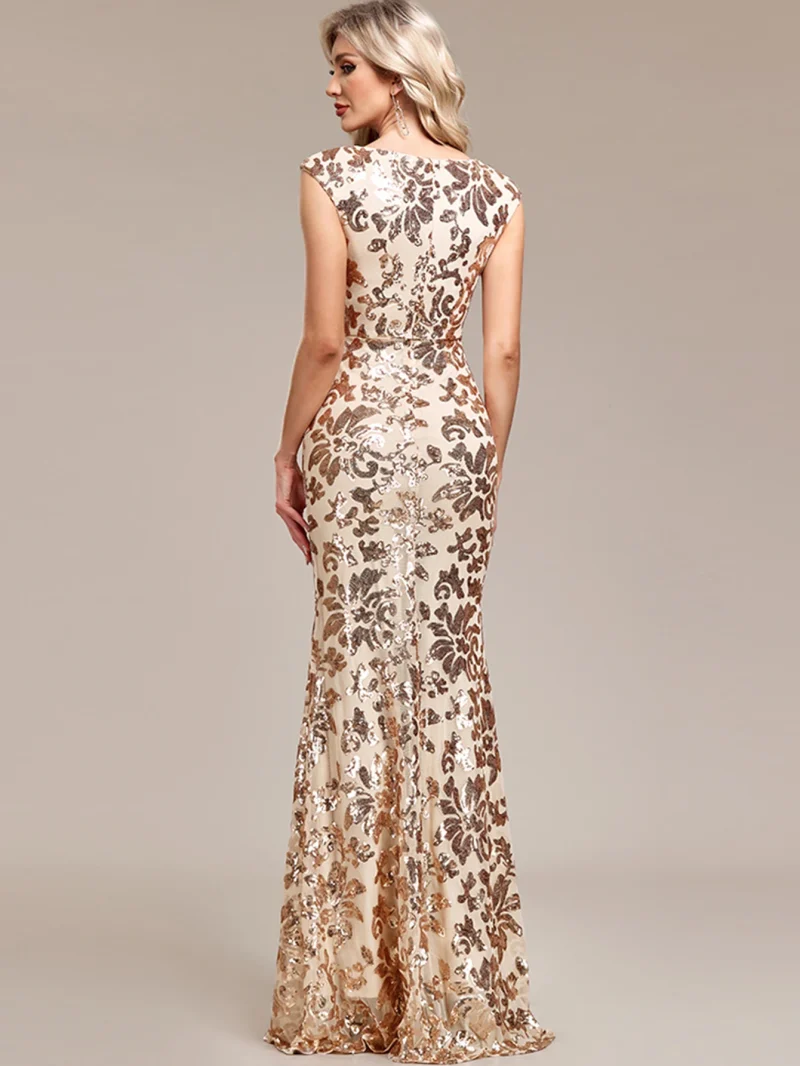 Eco-Friendly Vintage Sequin Maxi Summer Dress - Image 3