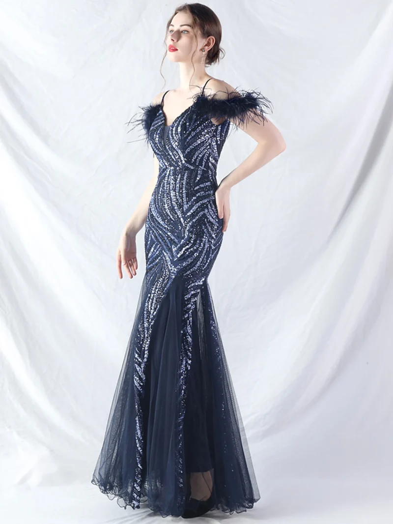 Eco-Friendly White Sequin Mesh Maxi Dress