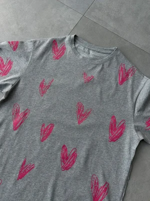 Eco-friendly Heart Print Cotton Casual T-shirt