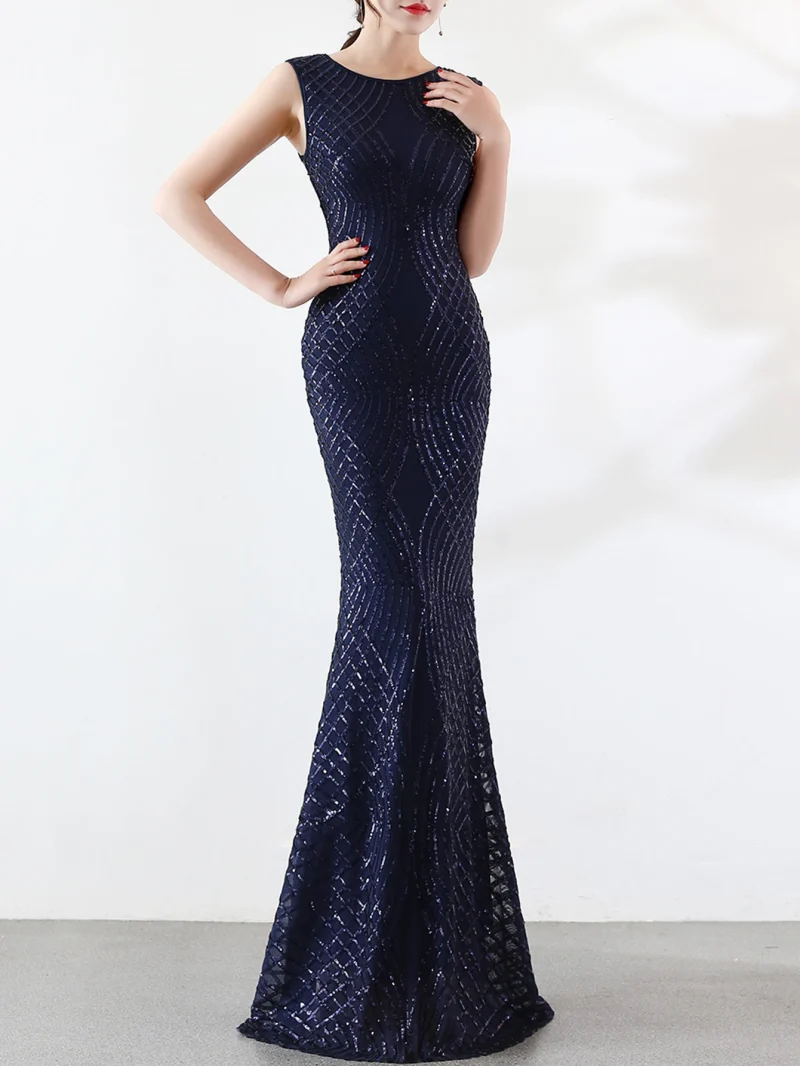 Eco-Friendly Sequin Fishtail Bodycon Maxi Dress - Image 10