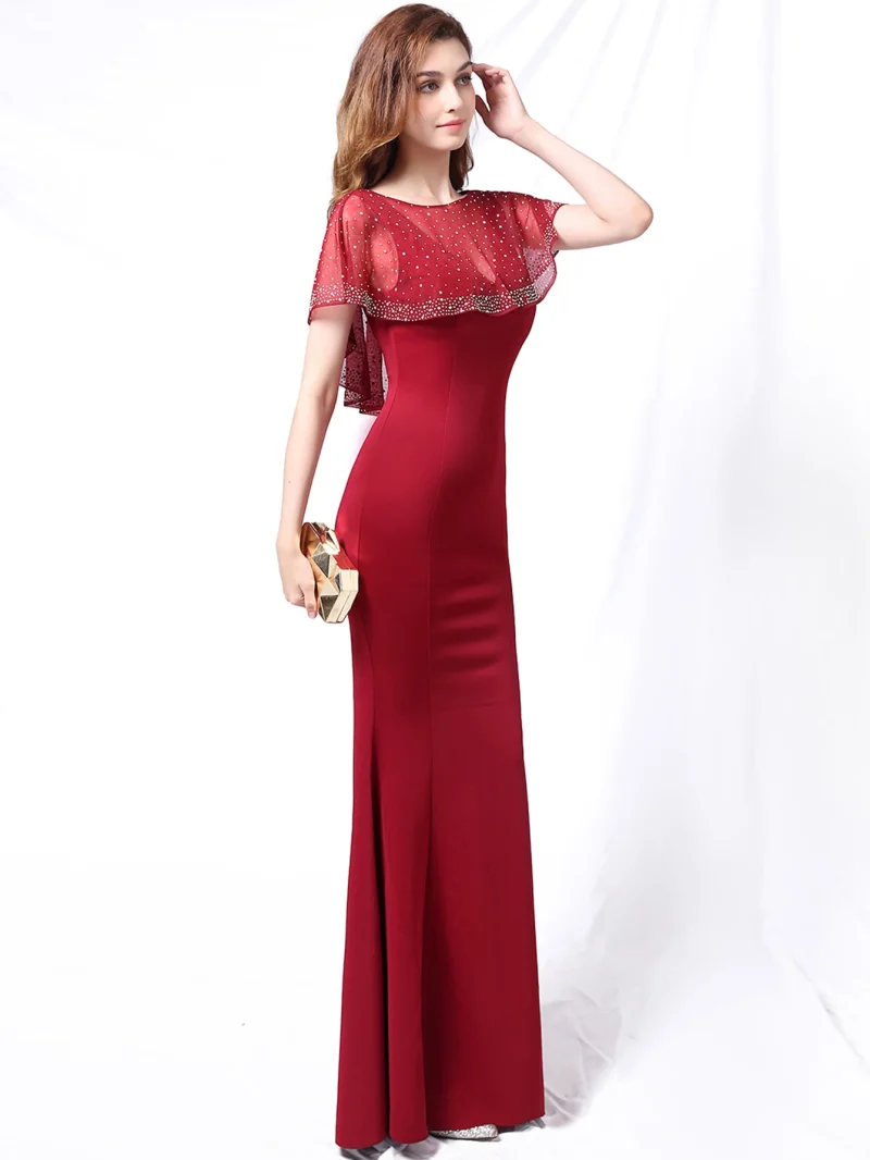 Eco-Friendly Rhinestone Mesh Maxi Dress - Image 9
