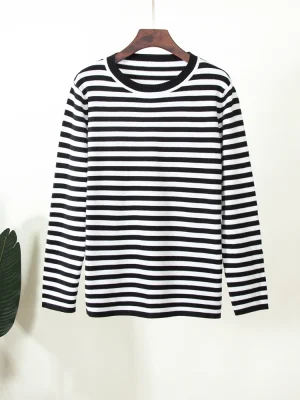 Eco-friendly Knitted Stripe Sweater