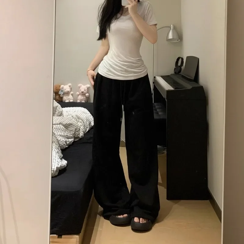 Vintage Grey Wide Leg Sweatpants Women - Image 4