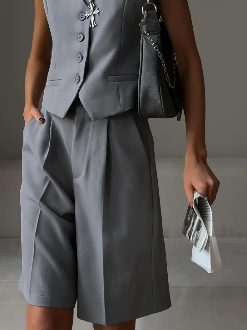 Eco-friendly Chic Summer Vest and Shorts Set - Image 4