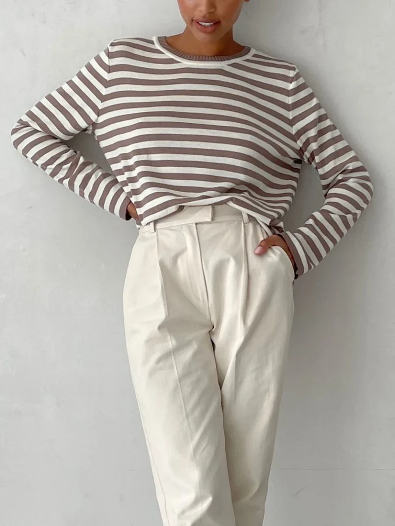 Eco-friendly Knitted Stripe Sweater - Image 7