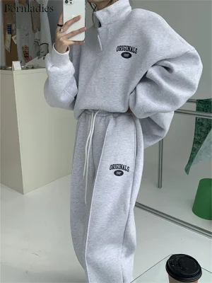 Eco-friendly Cotton Oversized Sweatshirt and Pants Set