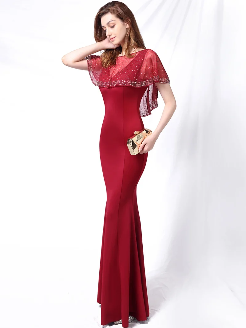 Eco-Friendly Rhinestone Mesh Maxi Dress - Image 8
