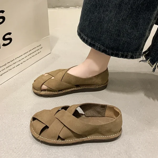 Eco-Friendly Handmade Leather Casual Women's Sandals - Image 5