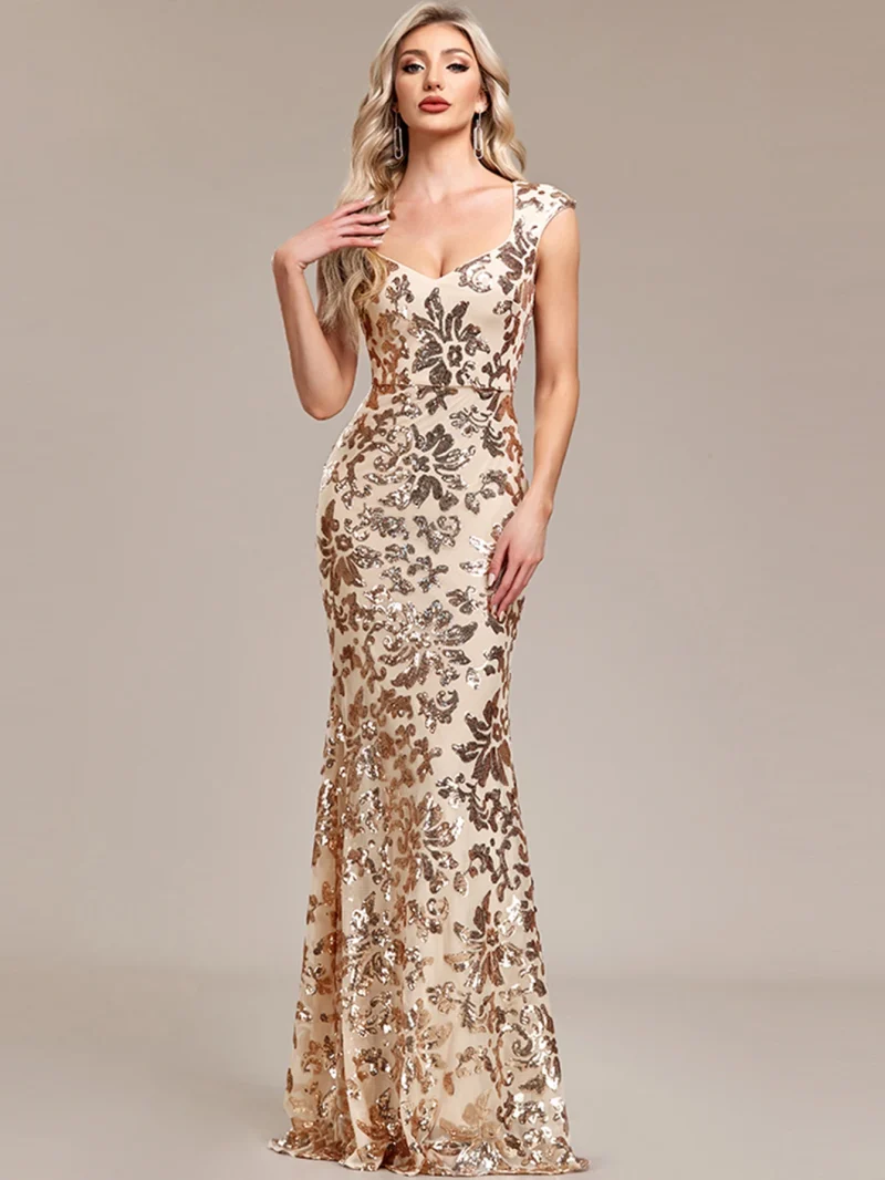 Eco-Friendly Vintage Sequin Maxi Summer Dress - Image 10