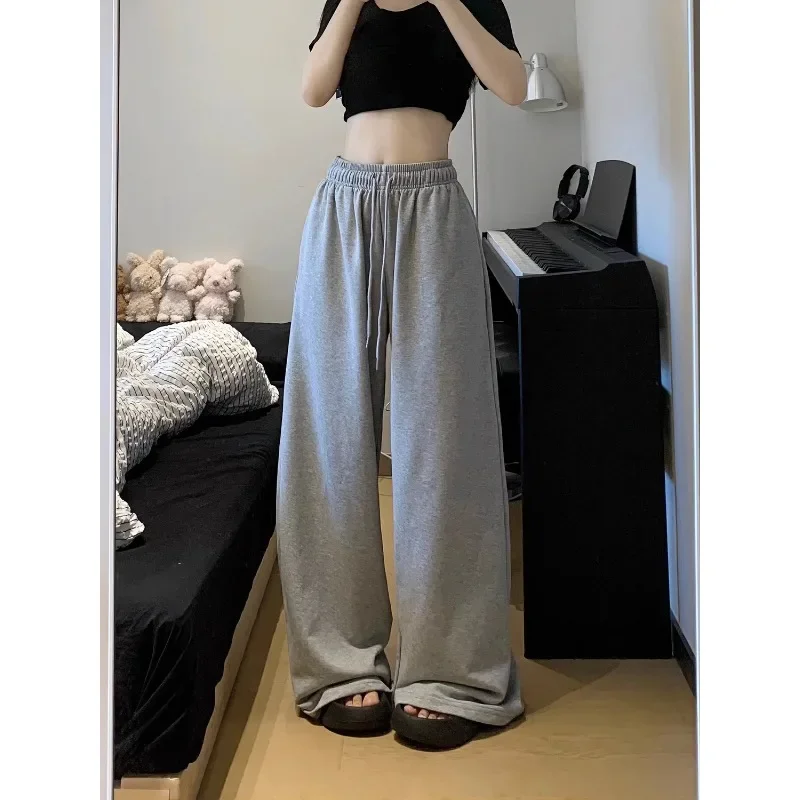 Vintage Grey Wide Leg Sweatpants Women
