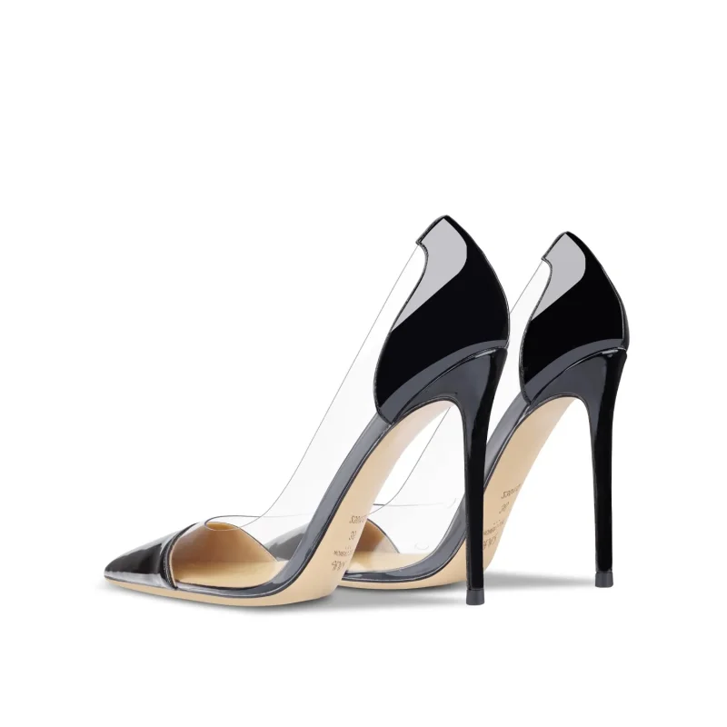 Eco-friendly Transparent Leather Silver High Heel - Image 8