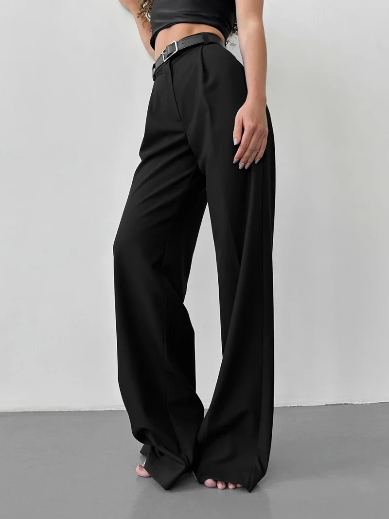 Eco-friendly High Waist Pleated Wide-Leg Pants - Image 8
