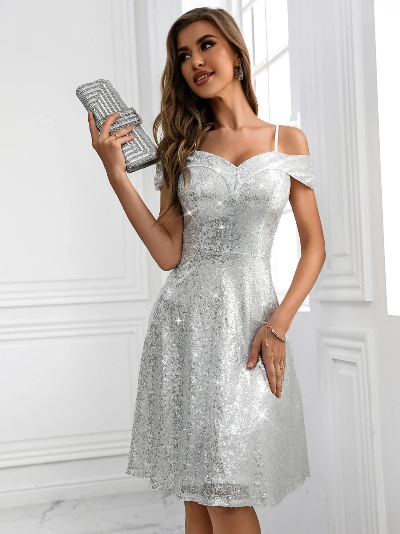 Eco-Friendly Backless Sequin Slip Summer Dress - Image 3