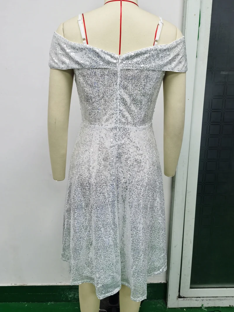 Eco-Friendly Backless Sequin Slip Summer Dress - Image 5