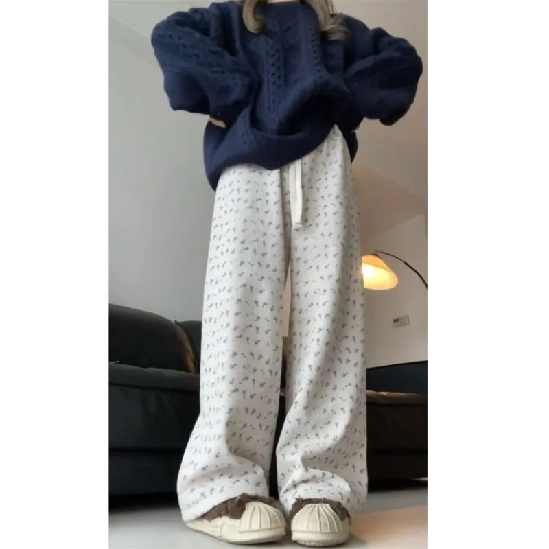 Y2K Corduroy Pants: High Waist Fleece Baggy Sweatpants - Image 6