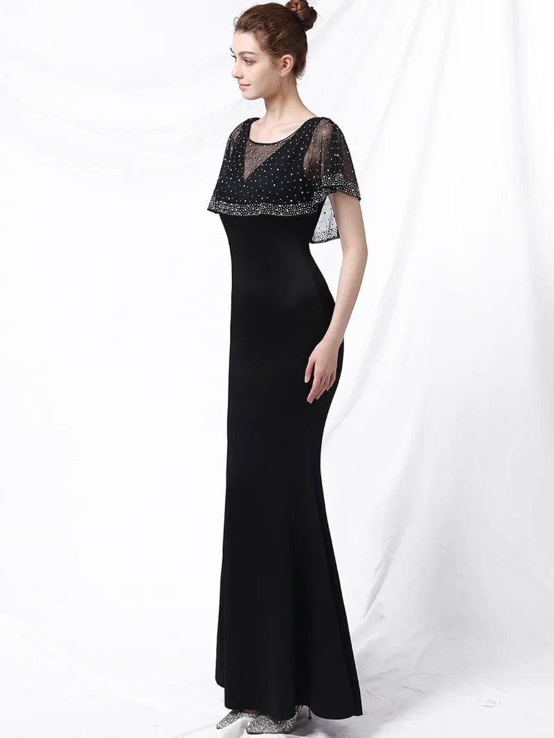 Eco-Friendly Rhinestone Mesh Maxi Dress - Image 11