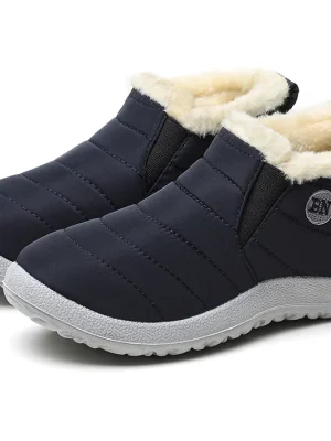 Warm Fur-Lined Waterproof Winter Ankle Boots