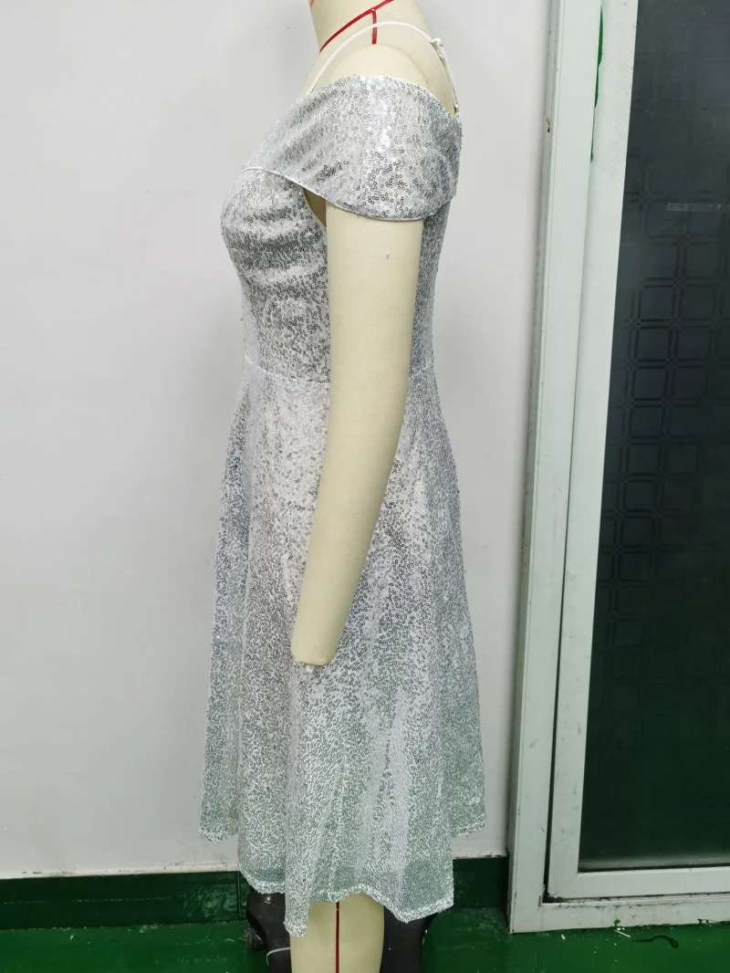 Eco-Friendly Backless Sequin Slip Summer Dress - Image 4