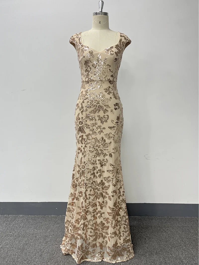Eco-Friendly Vintage Sequin Maxi Summer Dress - Image 4