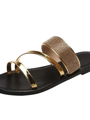 Summer Flat Sparkling Rhinestones Sandals