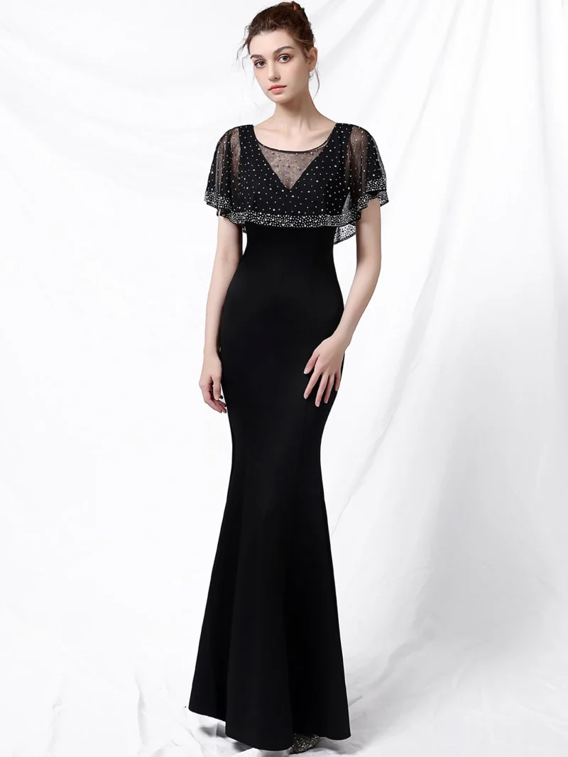 Eco-Friendly Rhinestone Mesh Maxi Dress - Image 10