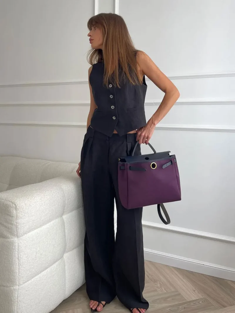 Eco-friendly Linen Cotton Chic Vest and Pants - Image 5