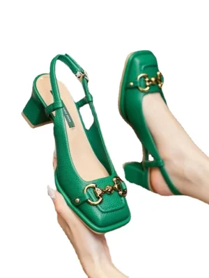 Eco-Friendly French Style Mid-Heel Mary Jane Shoes