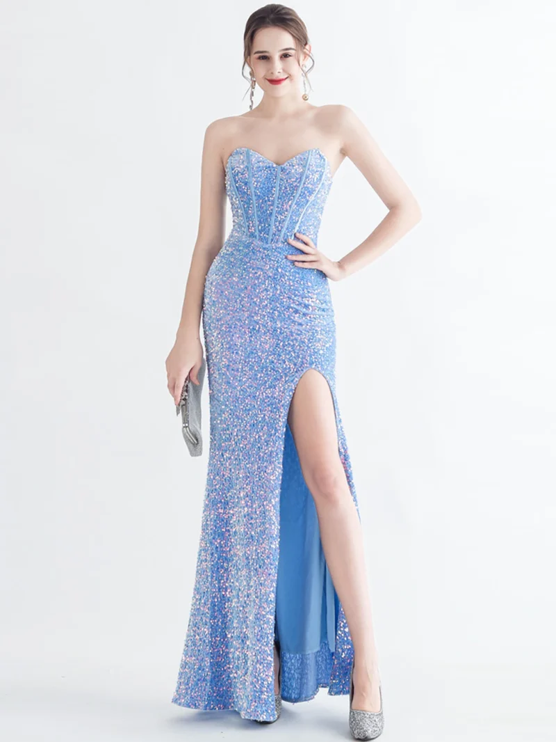 Eco-Friendly Sequin Backless Maxi Summer Dress - Image 6