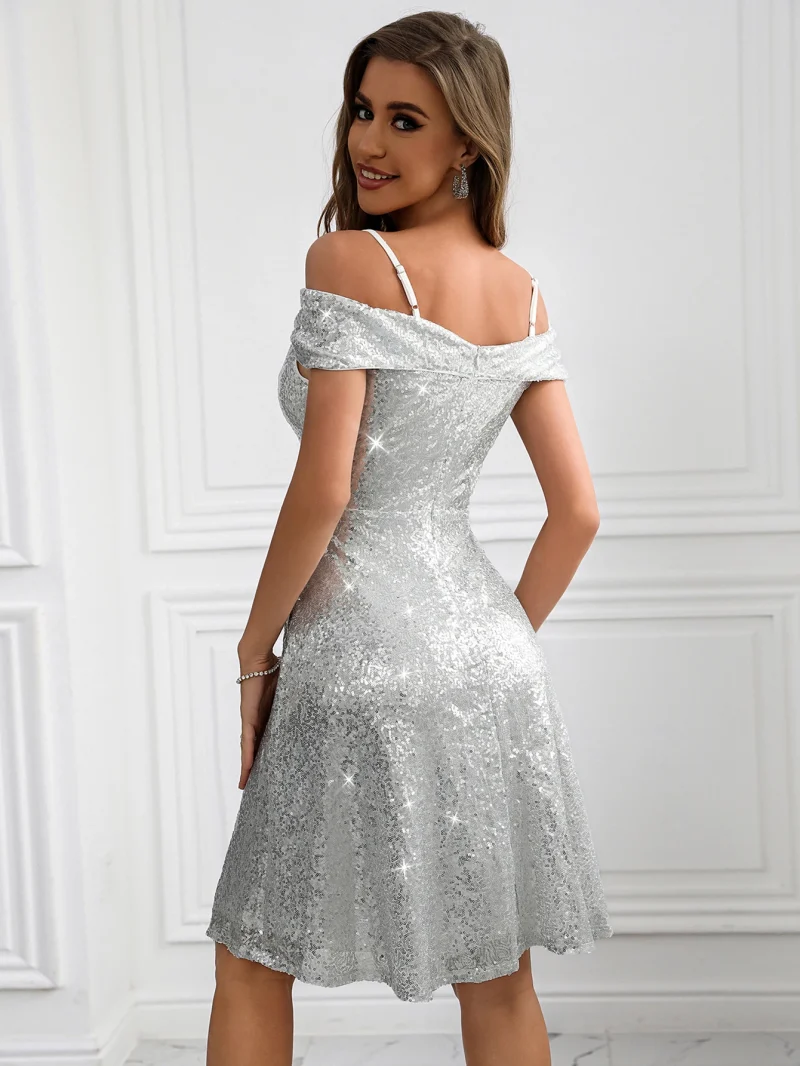 Eco-Friendly Backless Sequin Slip Summer Dress - Image 2