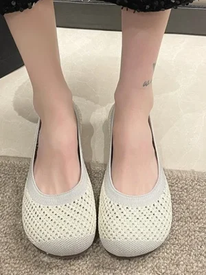 Summer New Fashion Large Size Mesh Hollowed Out Casual Flat Shoes