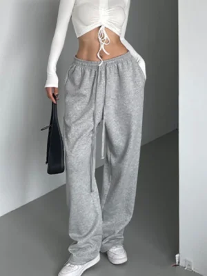 Y2K Grey Baggy Jogger Sweatpants