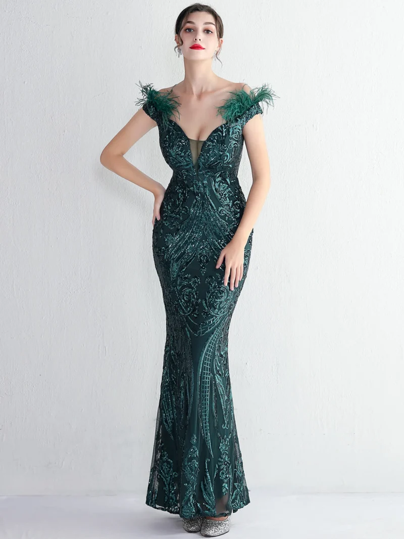 Eco-Friendly Sequin Maxi Dress for Women - Image 4