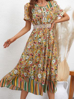 Women Vacation Printed Dress Summer