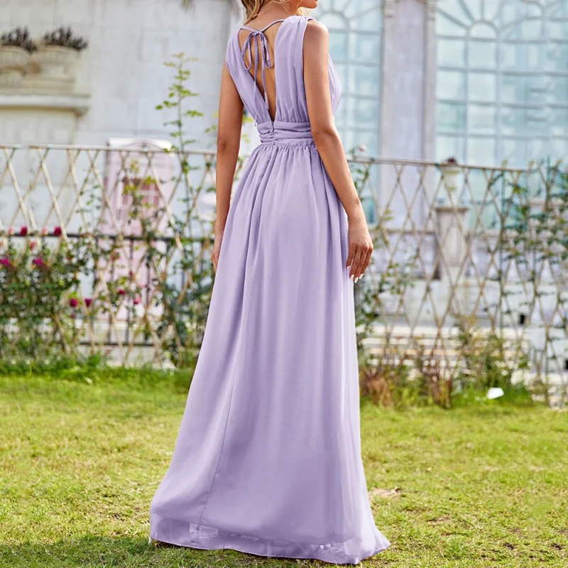 Sexy Backless Green Chiffon maxi Summer Dress - Image 6