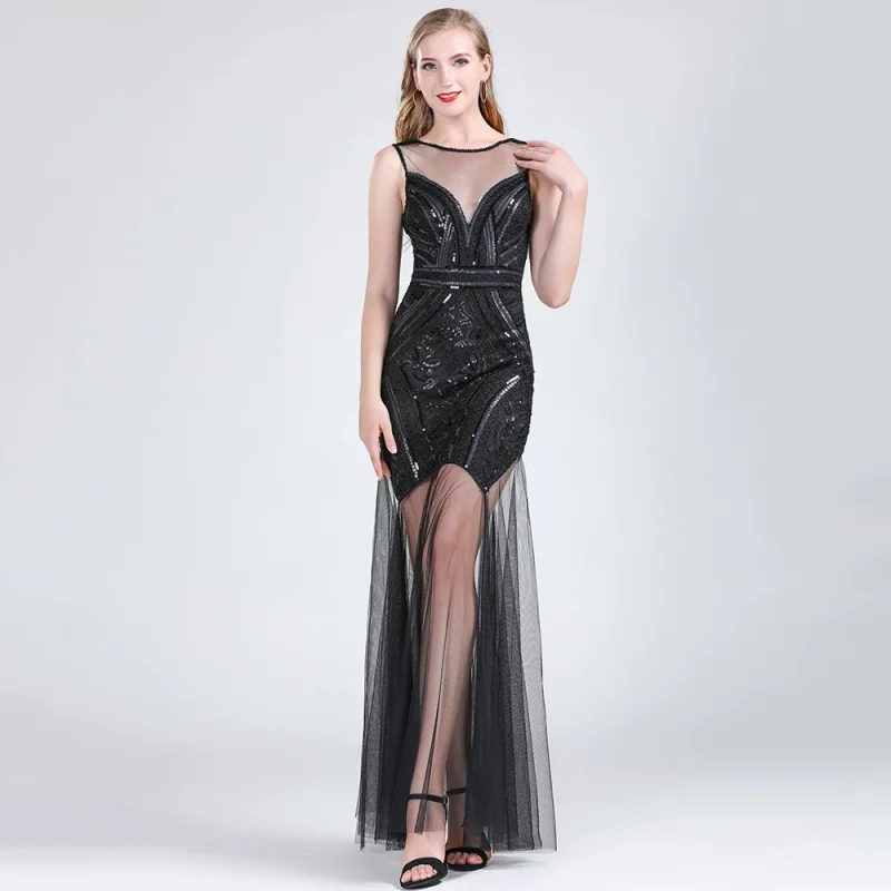 Elegant Mesh Corset Bodycon Party Gown for Women