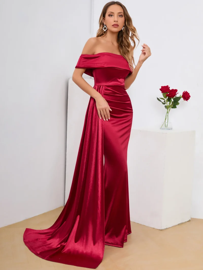 Bodycon Satin Summer Dress Elegant Luxury Birthday Party - Image 5