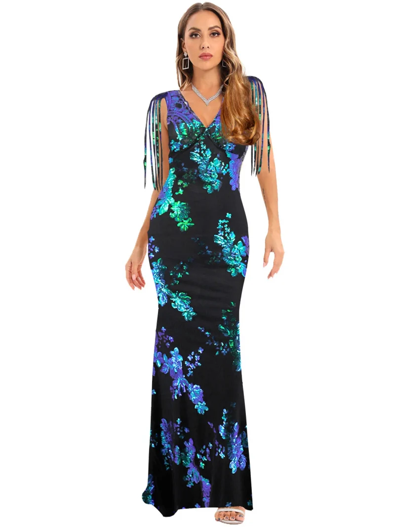 Sexy Backless Corset Sequin Maxi Dress - Image 20