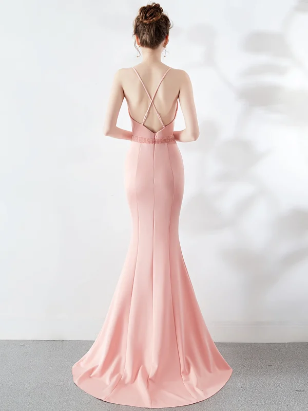 Elegant Summer Backless Slip Evening Dress - Image 9