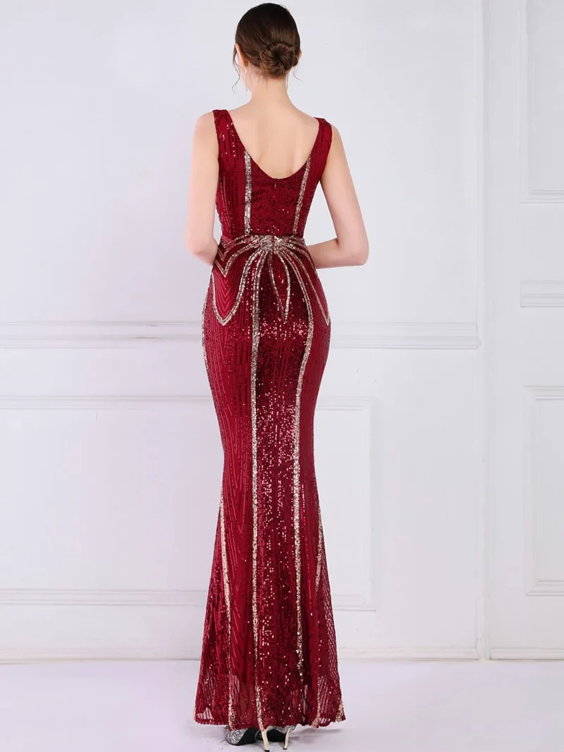 Sexy Black and White Sequin Maxi Dress - Image 25
