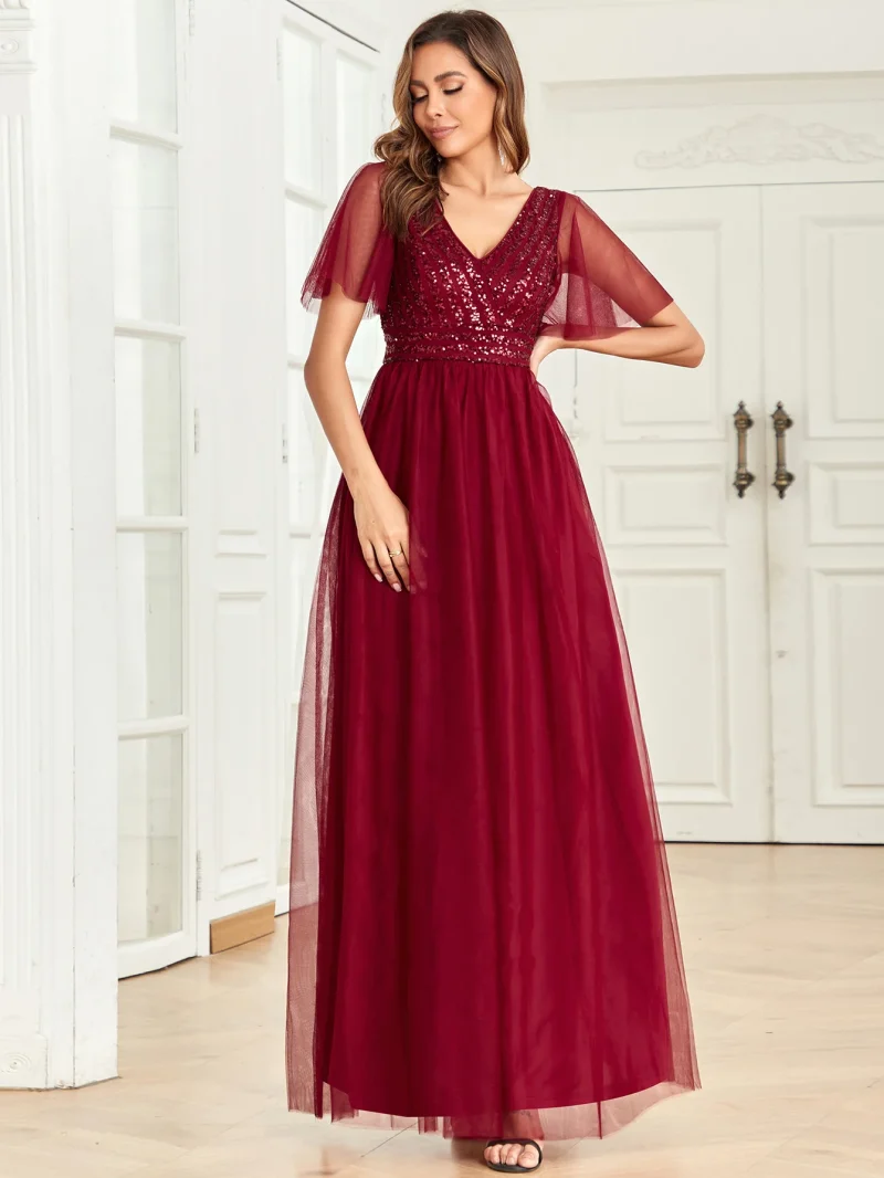 Dazzling Backless Sequin Maxi Dress - Image 4