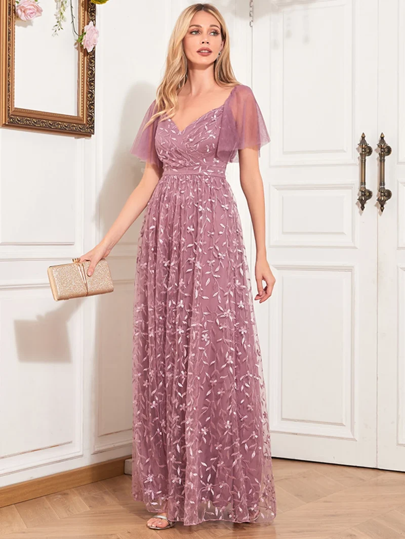 Sexy Sequin Mesh Maxi Dress - Image 4
