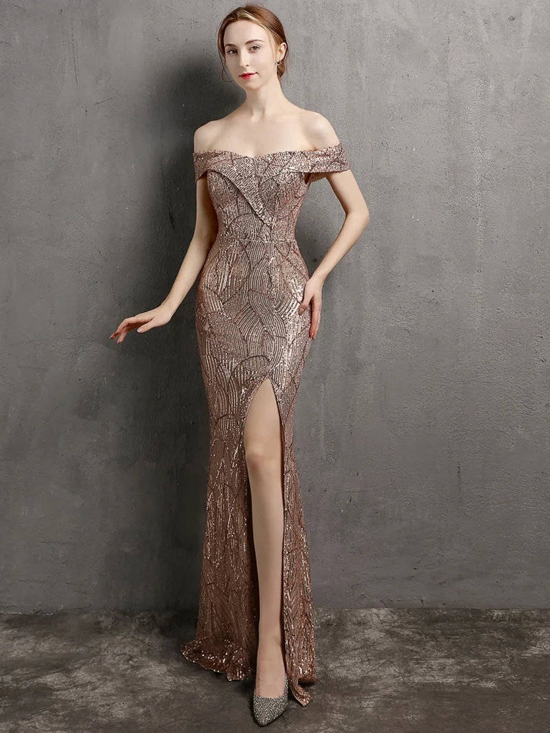 Sexy Backless Sequin Maxi Evening Dress - Image 6