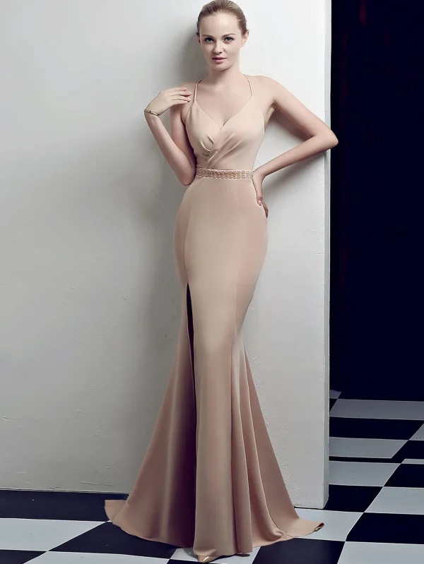 Elegant Summer Backless Slip Evening Dress