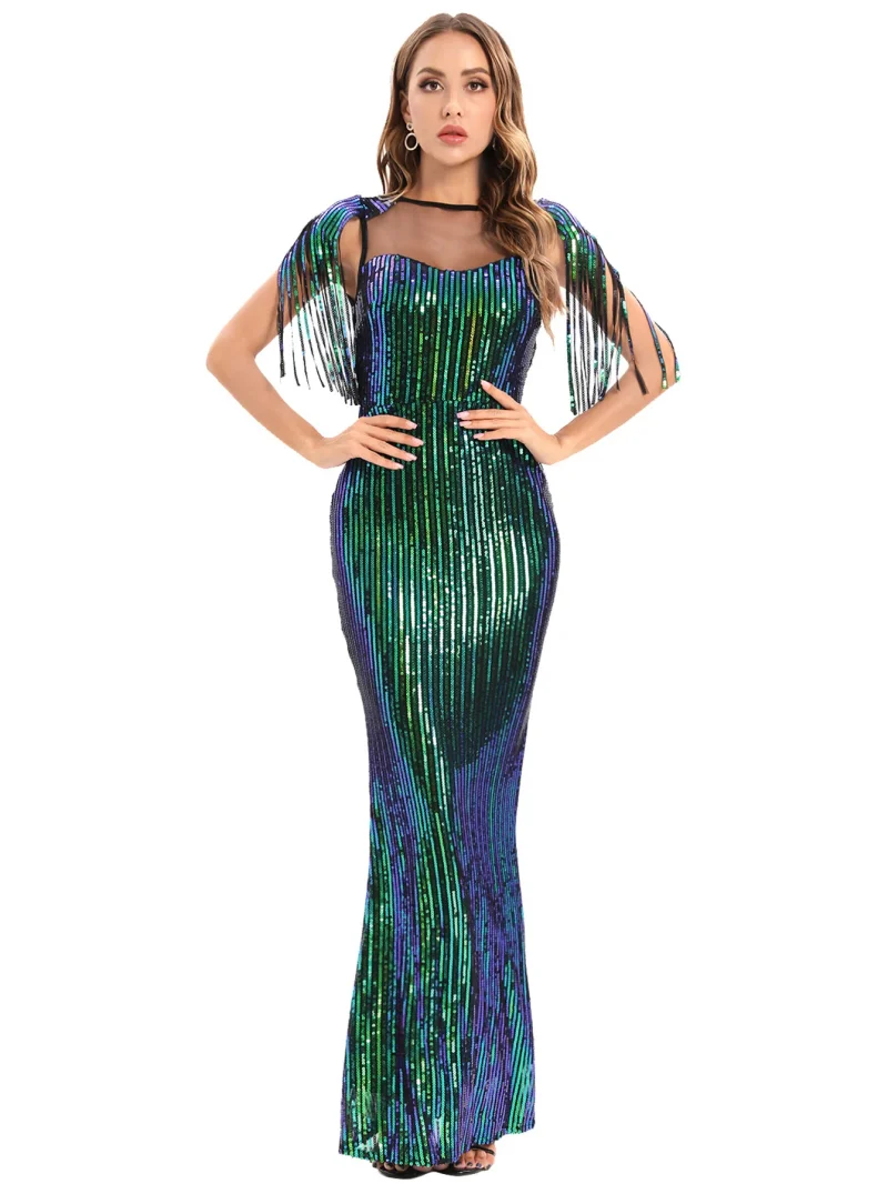 Sexy Backless Corset Sequin Maxi Dress - Image 29