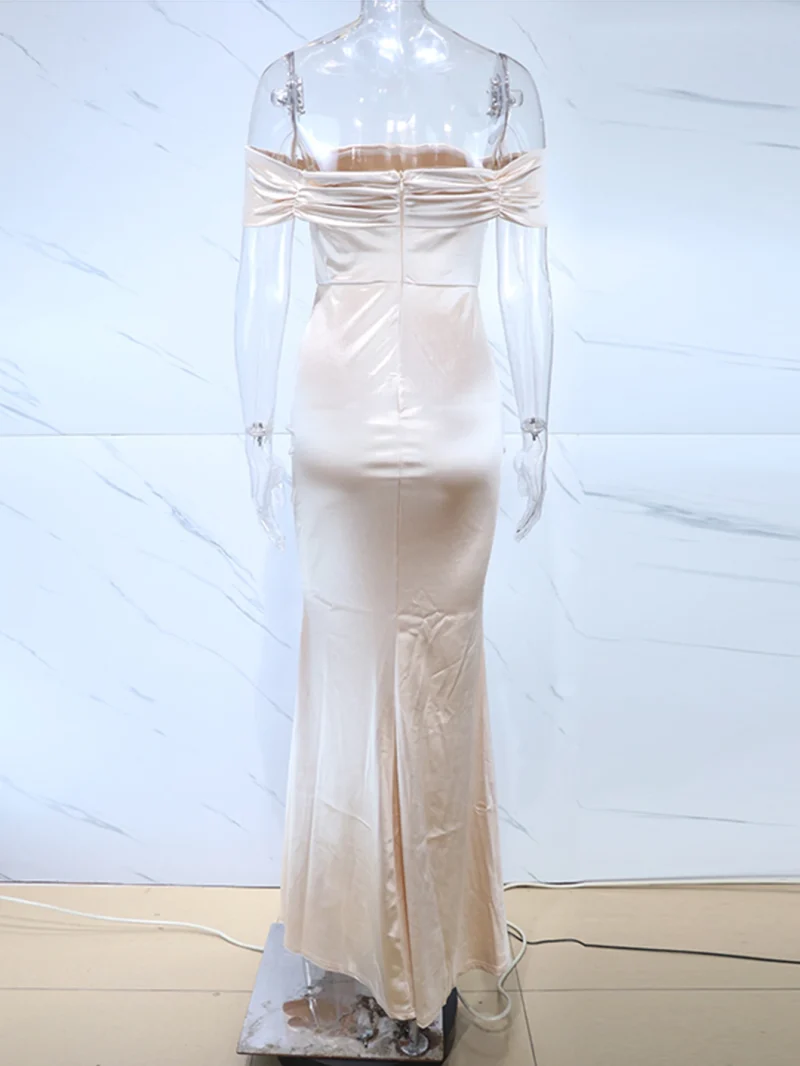 Sexy Backless Maxi Bridesmaid Evening Prom Dresses - Image 16