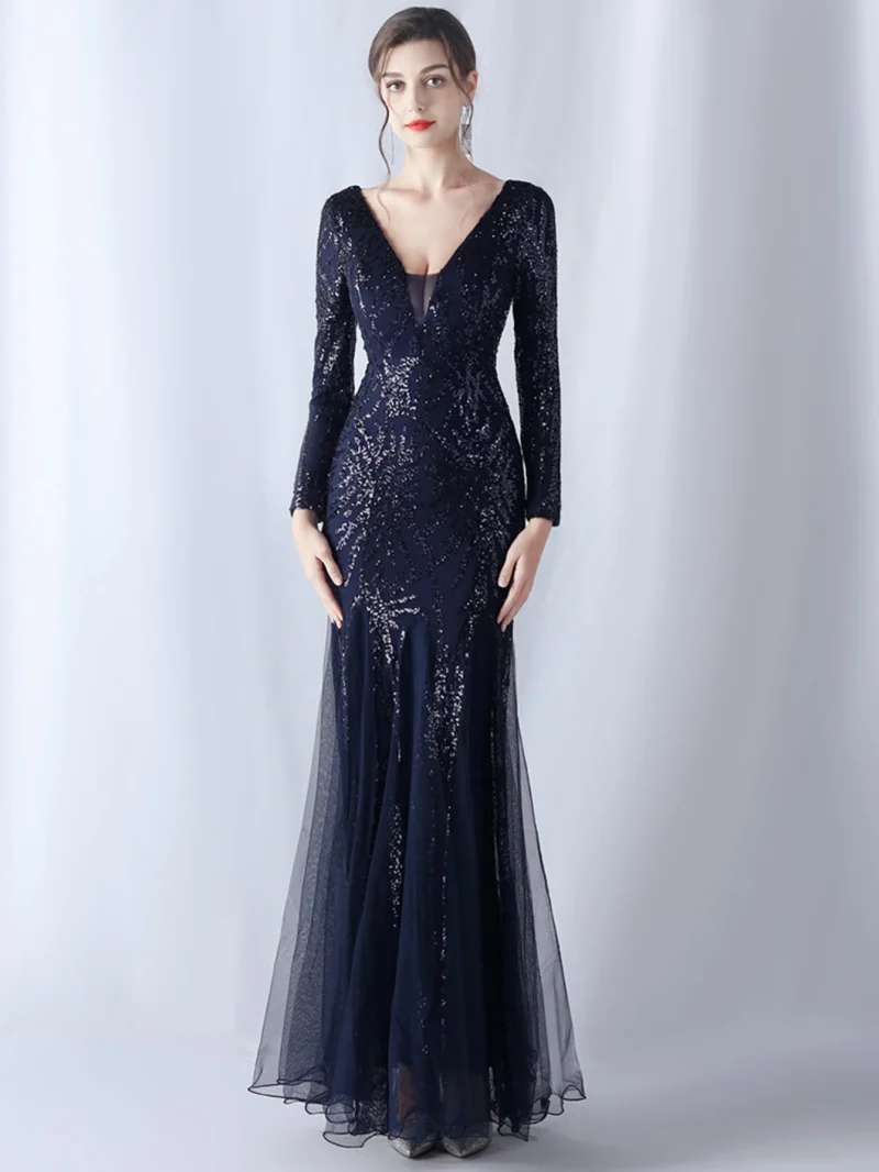 Sexy Backless Sequin Maxi with Mesh - Image 26